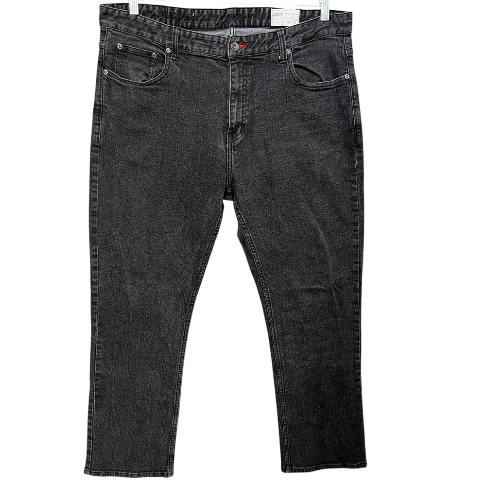CCS Y2K Denim Straight Fit Jeans Mens 38x30 Black Fade Skater Sk8 Indie Grunge